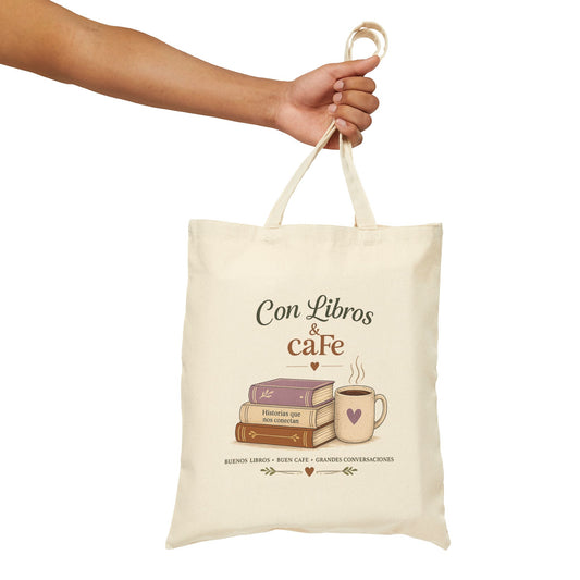 Tote Bag — "Con Libros & Café" Book Lover