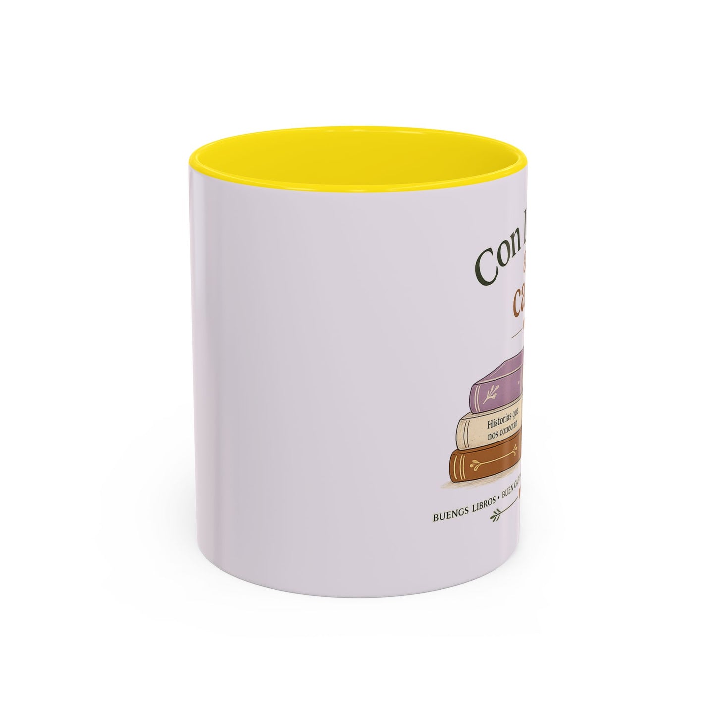 Con Libros & Café Accent Coffee Mug – Book Lover Coffee Cup (11/15oz)