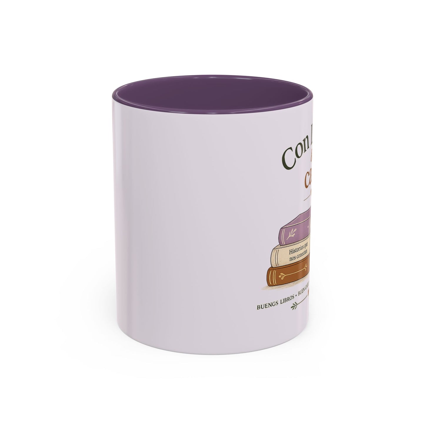 Con Libros & Café Accent Coffee Mug – Book Lover Coffee Cup (11/15oz)